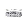 1pc Men's Stainless Steel Link Bracelet, Gold/Silver Tone Rhombus Pattern Wristband, Classic Business Style Jewelry for Daily We