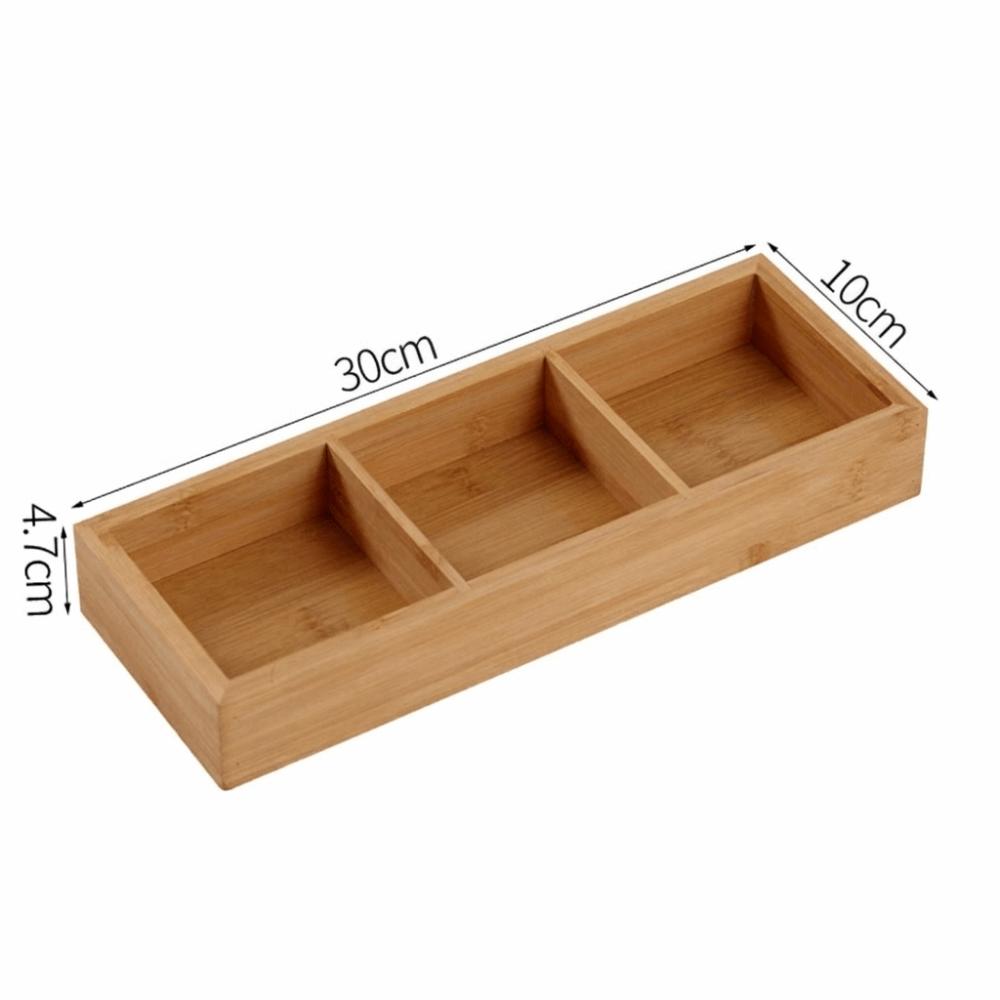 Bamboos Serving Tray Independent Separate Snack Tray Easy To Wipe Display Plate  Afternoon Tea