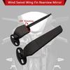 Black Aluminum Alloy Wind Deflector with Lights for Rearview Mirror - White Light Motorcycle Accessory for Kawasaki