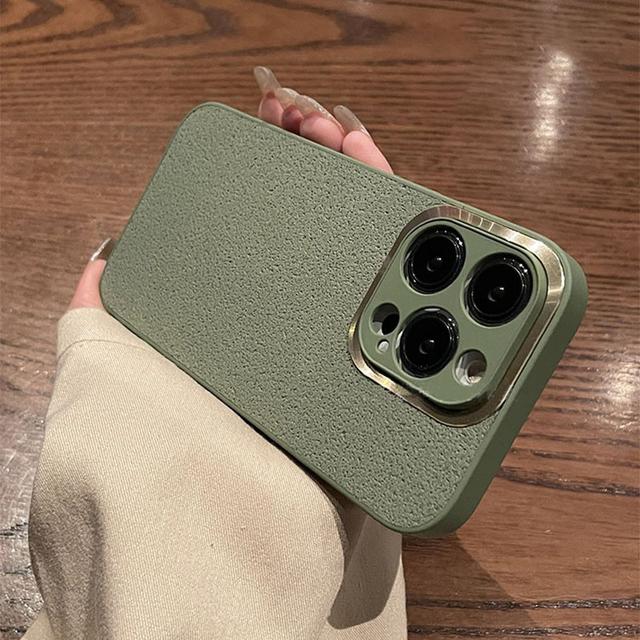 Metal Lens Protection Leather Phone Case For Iphone 14 13 12 11 Pro Max 14 Plus 14pro 11 Shockproof Bumper Matte Silicone Cover