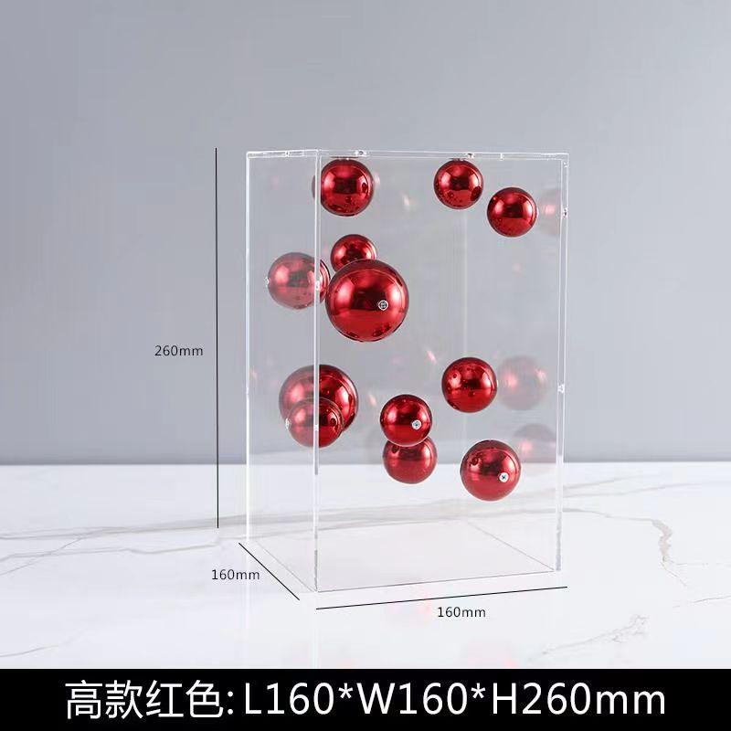 European-style Square Acrylic Cover Ball Ornaments Living Room Porch TV Cabinet Model Room Home High-end Decorations Modern