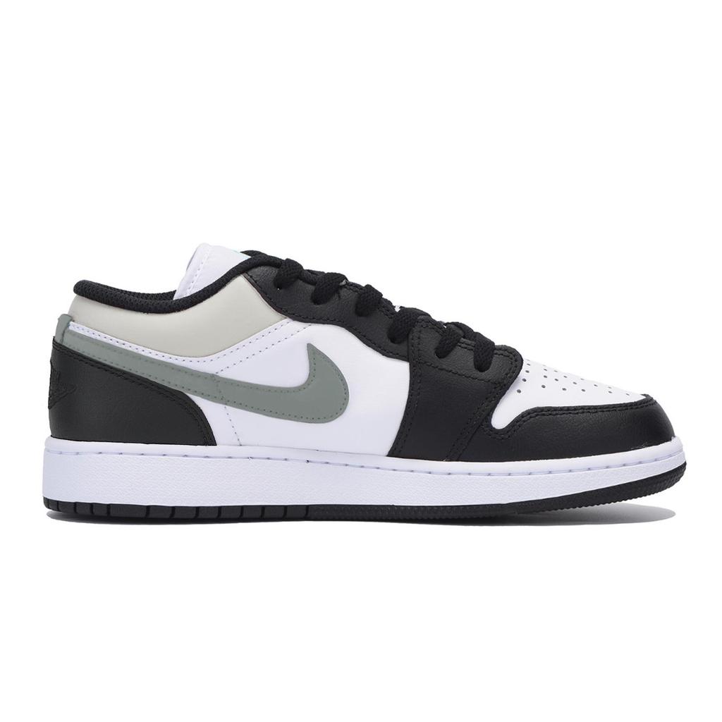Jordan Air Jordan 1 Abrasion Resistant Slip Resistant Low Top Vintage Basketball Shoes Men's Black Gray 553558-131(Team85-)