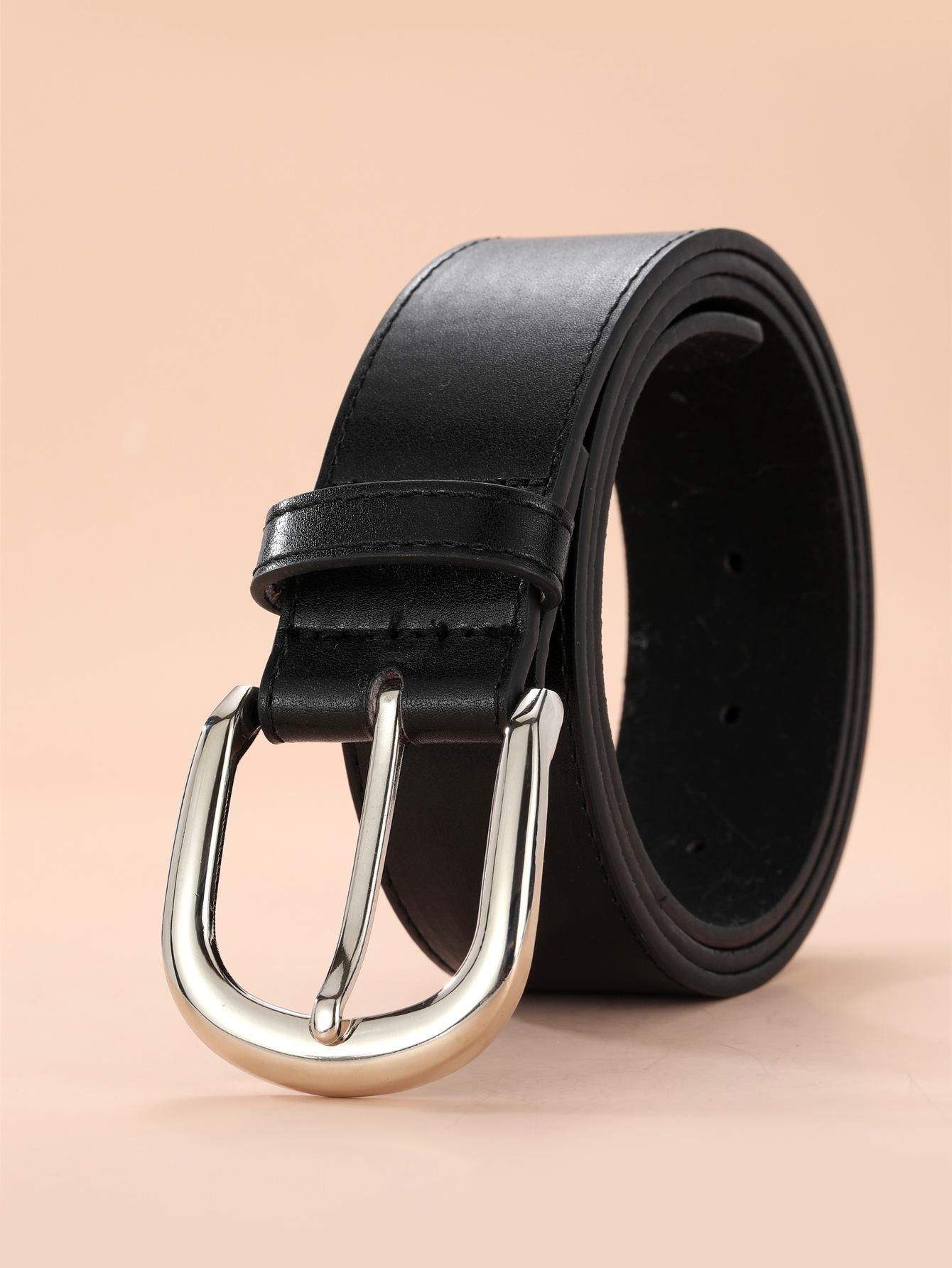 

Women S Belt Women S Pin Buckle Belt Simple Style White Jeans Belt 112cm чёрный