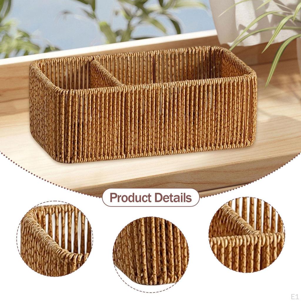 Tissue Box Cover Decorative Paper Case Dispenser Imitation Rattan Woven Holder Napkin