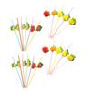 PRETYZOOM Party Straws 60 Pieces Fruit-Shaped Plastic Cold Beverages Juice Tapioca Tea Parties Birthdays