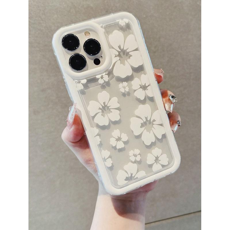 White frame Huahua is suitable for Apple 16promax mobile phone case 15plus Europe and America 14 personality 13 airbag 12 transparent