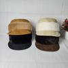 Fashion Retro Suede Military Hat Women's Autumn and Winter New Plush Splicing Temperament Fashionable and Face Newsboy Hat