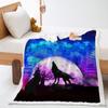 2D Digital Printed Cover Blanket Animal Moonlight Wolf Thickened Lamb Fleece Crystal Fleece Blanket