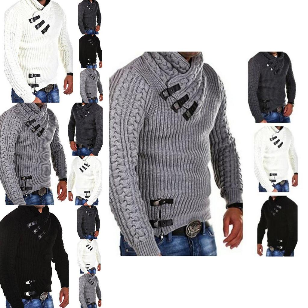 Mens Flower Twist Winter Sweater Knitted Sweater Pullover Jacket Coat Wear Knit