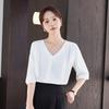 Women's V-Neck Five-Sleeve Loose Fit Shirt