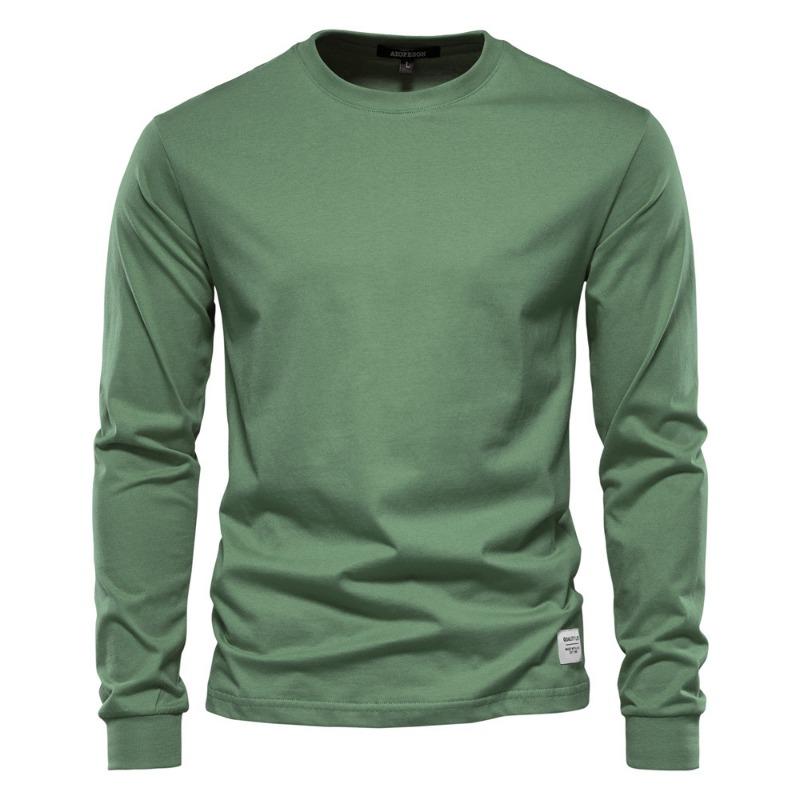 

Autumn Long Sleeved Men s Solid Color Top High Street Men s Interior with Pure Cotton T-shirt Pullovers & Long Sleeves (men’s) XS