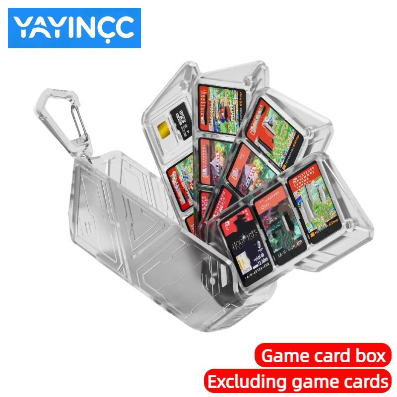 YAYINCC For Nintendo Switch2/oled/lite Game Cards Case Hard Shell Can contain 12 game cards with 4 Layer Rotatable Holder