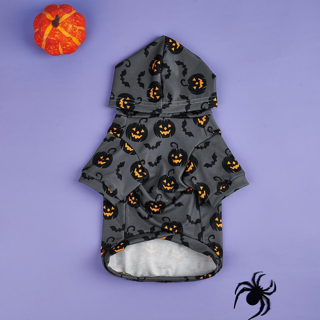 Dog Hoodie Halloween Shirts Clothes Dog Doggy Cool Pumpkin and Bat Pattern Dog Clothes Dog Sweatshirts Apparel Pet Turtleneck P