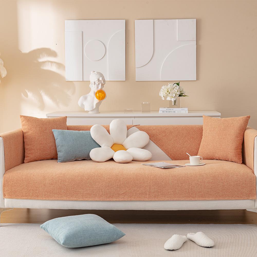 Universal para todas as estações Chenille Sofá Capa Nova Antiderrapante Sofá Capa Sala de estar Sofá Encosto Braço Cadeira Protetor Almofada