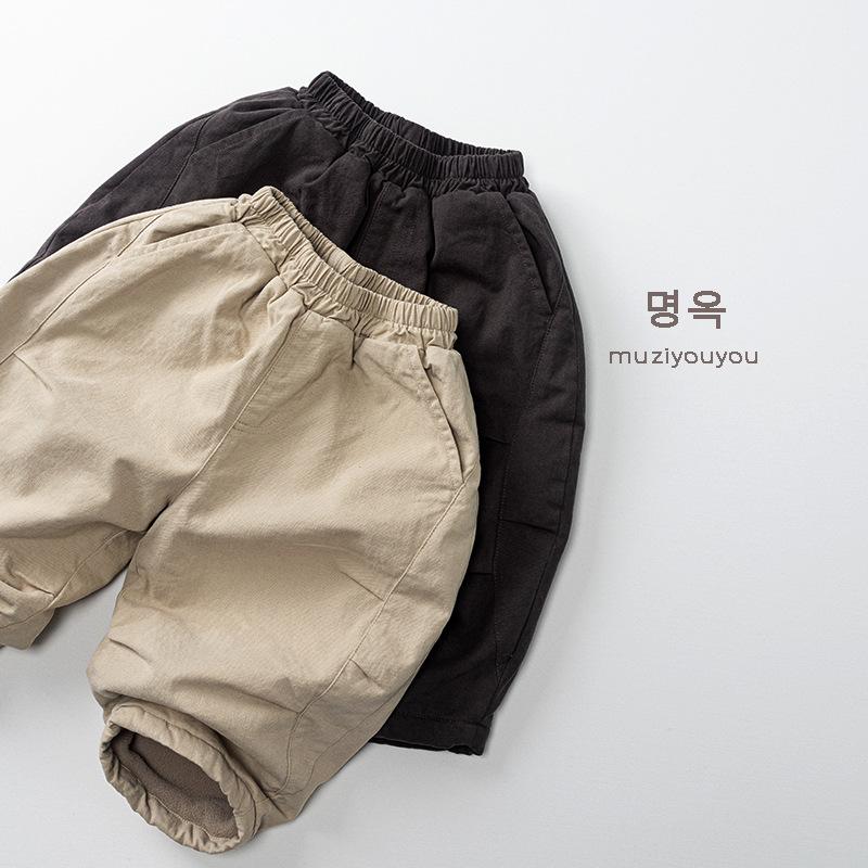 Kids Thick Fleece Warm Loose Casual Wide Leg Pants For Boys And Girls