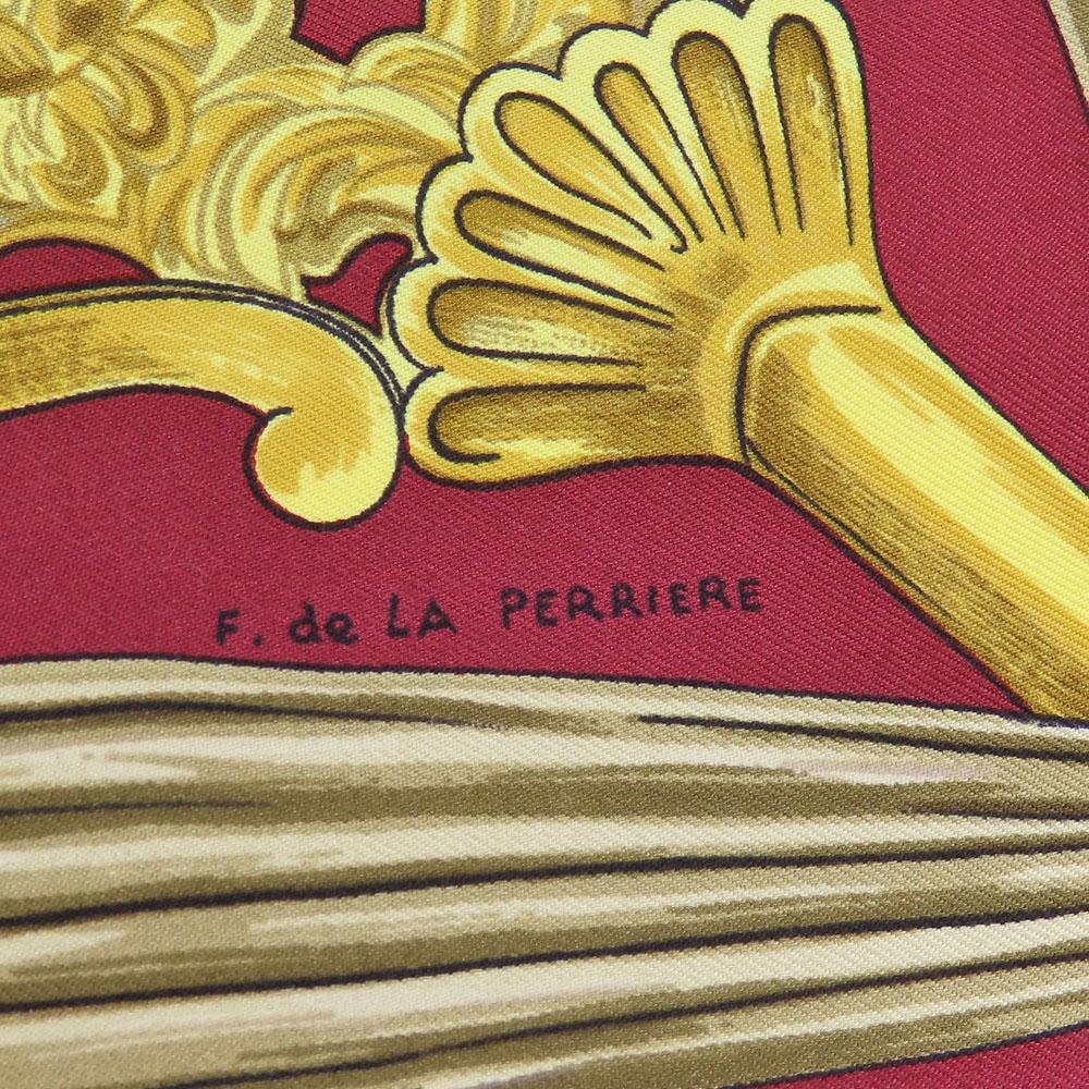 Gebrauchter HERMES Schal Calle 90 Seide Rot Weiß Modisch