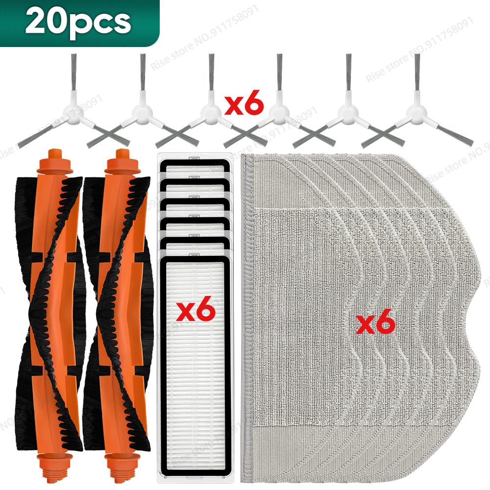 Compatible pour Aspirateur Robot Xiaomi S40C / E101 Accessoires Brosse Principale Filtre Hepa Chiffon de Nettoyage Pièces de Rechange