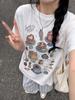 New Stylish Summer Tshirt For Unisex Unisex Loose Drop Shoulder Round Neck Tee Japanese Korean Style With Cartoon Print