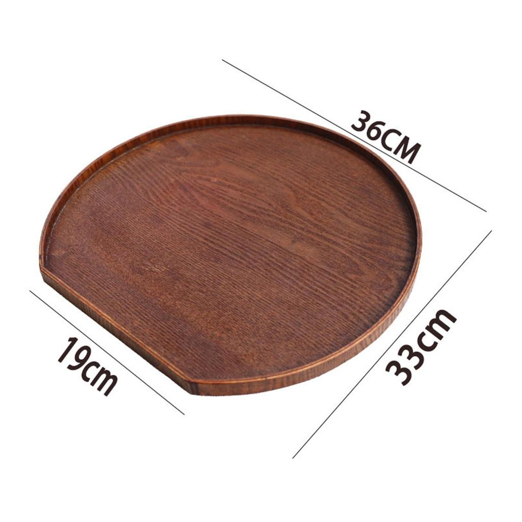 Wood Serving Tray Round Cheese Board Dinner Tray Snacks Plate Food Tray for Centerpiece Living Room Ottoman Coffee Table Decor