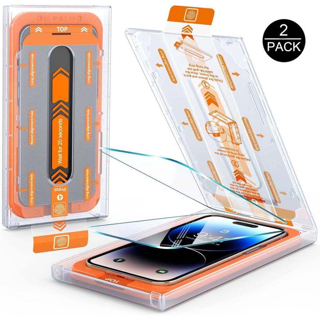 

9H Tempered Glass Screen Protector with [Auto Dust-Elimination] Installation Kit for iPhone 17 13 14 15 16Pro Max 14 Plus For iPhone 16ProMax