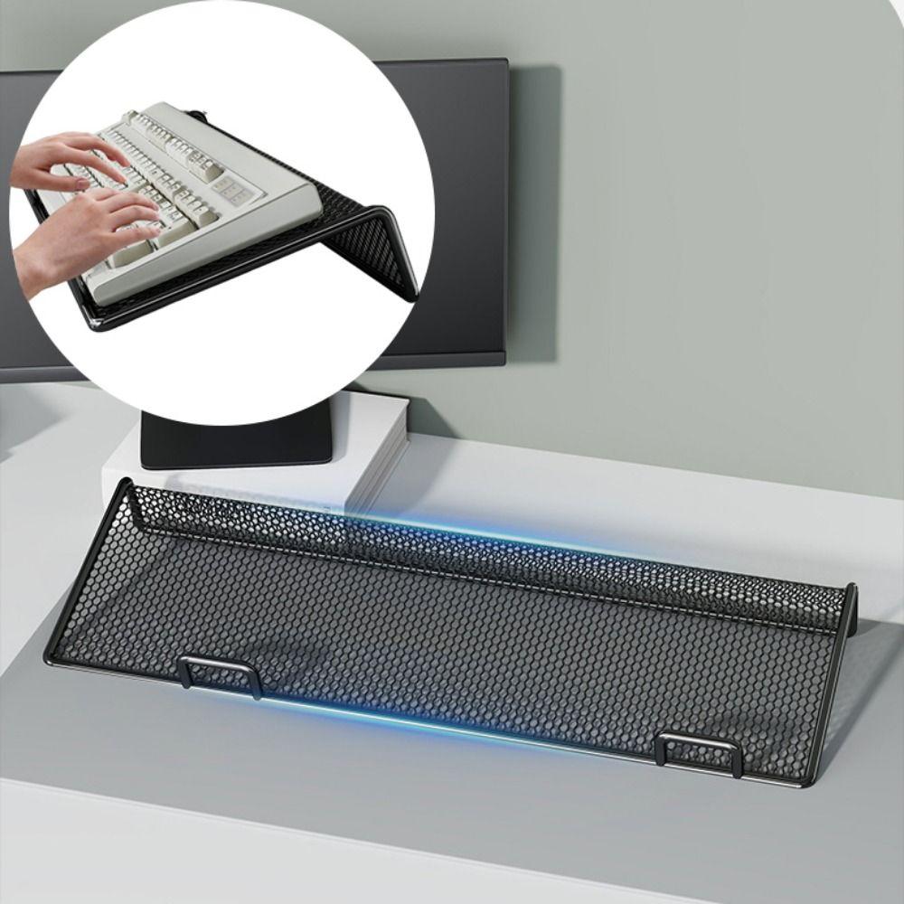 Tilt Lift Keyboard Riser Holder Wire Mesh Keyboard Tray Typing Computer Keyboard Stand  Home Use