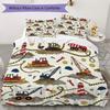 Colorful Repeat Truck Pattern Bedding Uilt Set Uilt Cover Pillowcase Home Decoration Birthday Gift (1 * Duvet Cover + 2 * Pillowcase Without Core)
