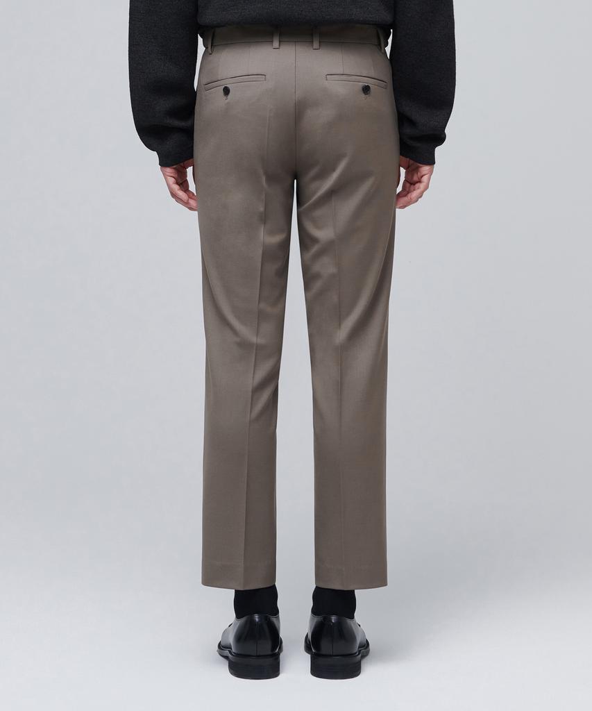 MUSINSA STANDARD Wool Tapered Hidden Banding Crop Slacks [Dusty Beige]