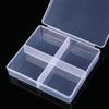 1PC Transparent Plastic Storage Box 4 Grids Translucent Box Packing Box Storage Box Dustproof Strong Jewelry Case Container