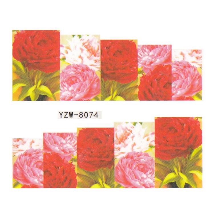 1 Sheet Fashion Women Design Water Transfer Nail Sticker Decal Nail Decorations Painting Portrait Flowers