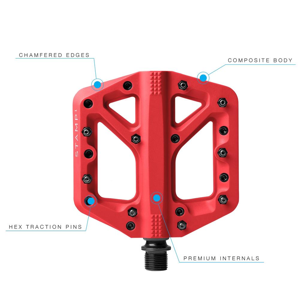 CRANK BROTHERS Stamp 1 Pedals, Small, Red, 577585
