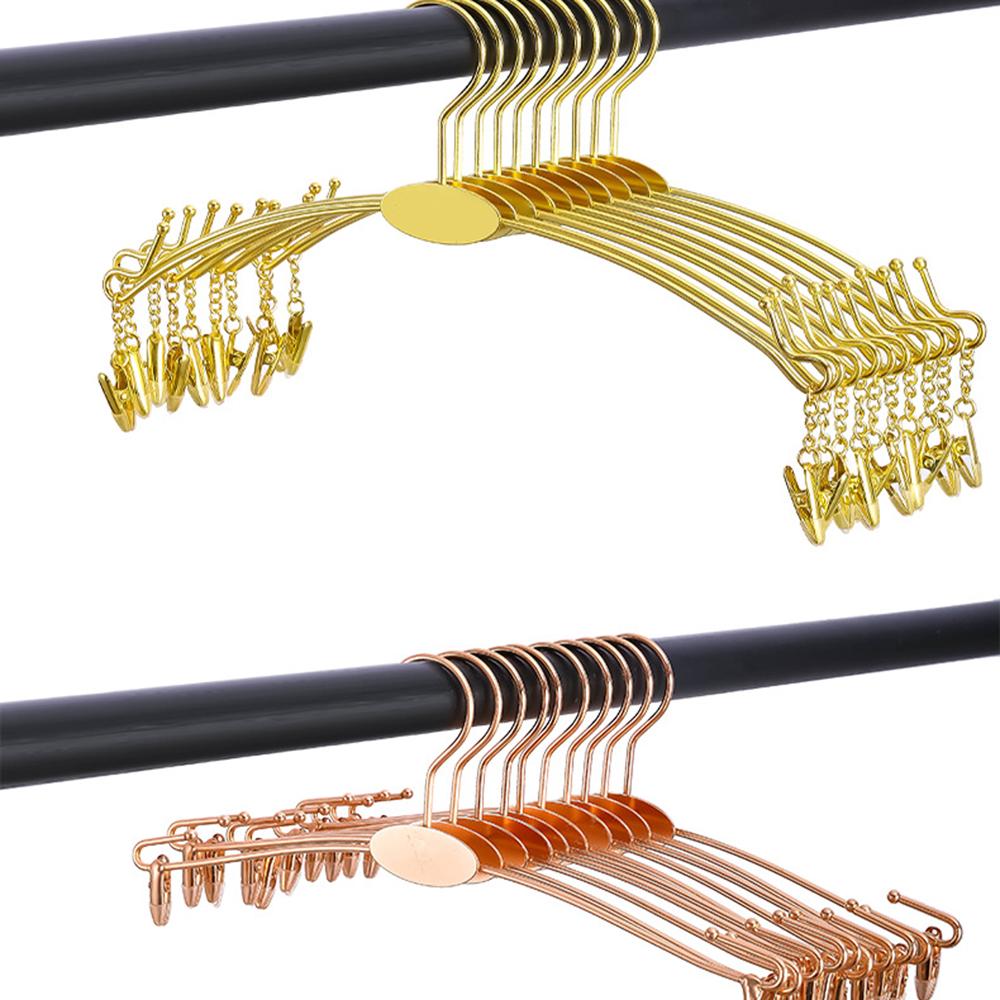 5/10pcs Cloth Hanger Portable Bathroom Metal Underwear Hangers Bra Clips Socks Panty Racks Home Drying Clothes Hanger with Clips