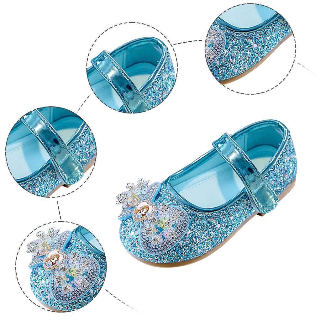 2026 Children Shoes Girls Low Heel Princess Dance Sandals Kids Shoes Glitter Leather Fashion Girls Party Dress Wedding Shoes