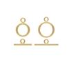 Cierre de Anilla con Barra de Toggle Relleno de Oro de 14 Quilates para Accesorios de Fabricación de Joyería, Pulseras, Collares