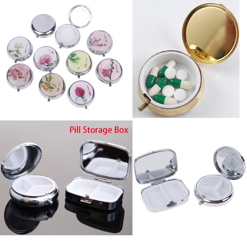 {HBA15} Empty Metal Pill Boxes Medicine Organizer Container Portable Mini Round/Square Medicine Case Pill Candy Box For Travel