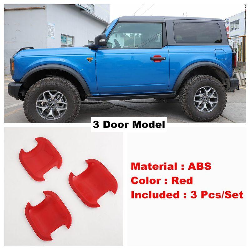 ABS Car Side Door Pull Doorknob Handle Bowl Decor Frame Cover Trim For Ford Bronco 3 / 5 Doors  - 2024 Exterior Accessories