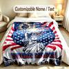 Amerikanisches Patriotisches Thema Benutzerdefinierte Decke Personalisierter Name & Text Angepasste Weiche Warme Überwurfdecke Heimdekoration