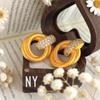 Daily Versatile Diamond-Studded Twist Double Ring Big Stud Earrings For Women 24K Gold Au999 | Suitable For Commute And Parties