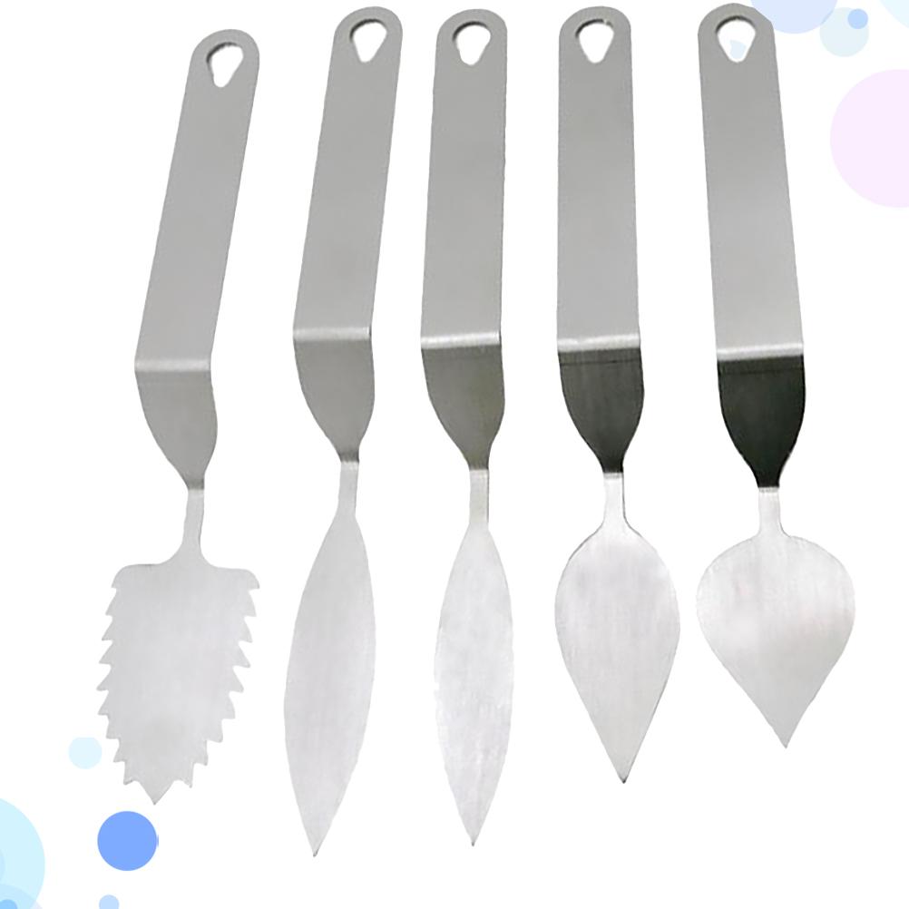 5 Pcs Chocolate Decorating Tool Set Premium Stainless Steel Scraper Ideal for Cake Mousse Cream Decoration Ergonomic