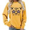 Leopard Print Round Neck Women's Hoodie - Autumn/Winter Casual Loose Fit, European Size