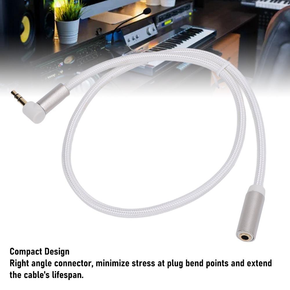 3.5mm Right Angle Adapter Male To Female Stereo Sound Audio Extension Cable