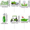 Golf Theme Birthday Cake Toppers 6pcs Set Golf Cart Golf Bag Golf Shoe Golf Ball on Tee Golf Green with Flag Happy Birthday Sign Party Decorations