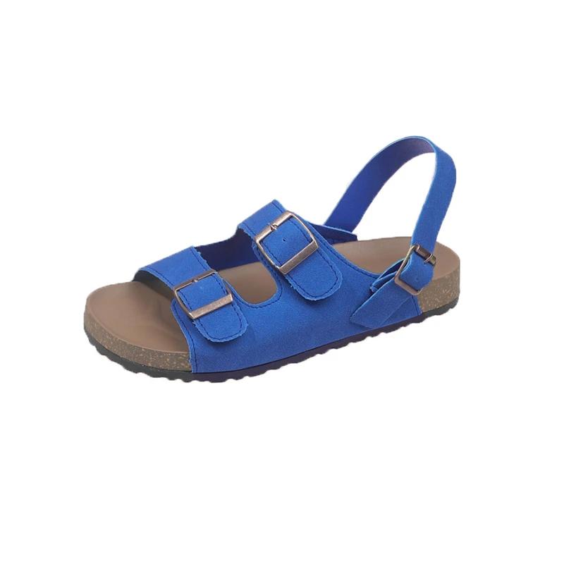 Fashion 2025 New Open Toe Women's Sandals Fashion Belt Buckle Casual Sandals Women Summer Plus Size Solid Best Seller Rome Flat Sandals