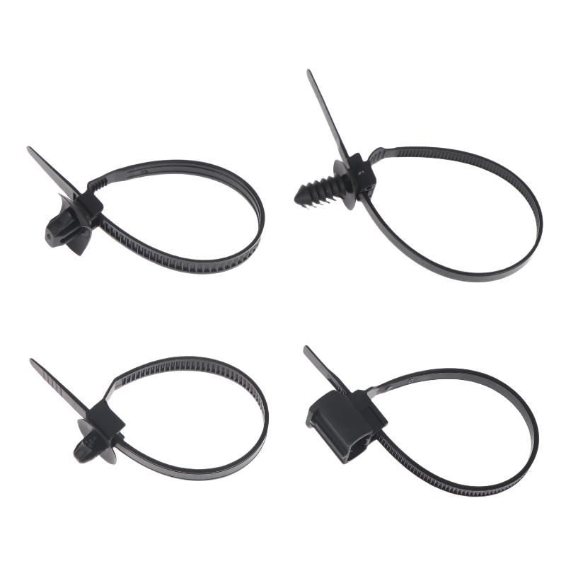 20Pcs Nylon Plastic Push Mount Cable Zip Ties Self Locking Wire Harness Fastener Clips For Car Automotive Wiring Management
