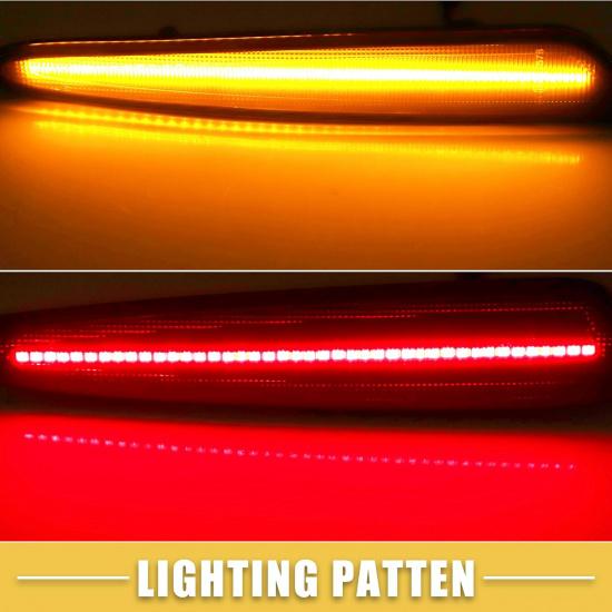 LED Side Marker Light 10440721 Front Rear Turn Signal Lights Fender Sidemarker Lamps for Chevy Corvette C6 Black Lens Amber Red LED Light 2 Pair