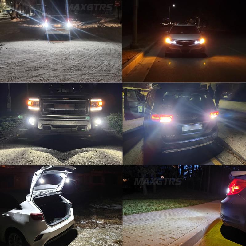 MAXGTRS 2x 1156 LED P21W BA15S 7440 W21W XBD Chip Turn Signal Light Backup Bulb Reverse Tail Lamp