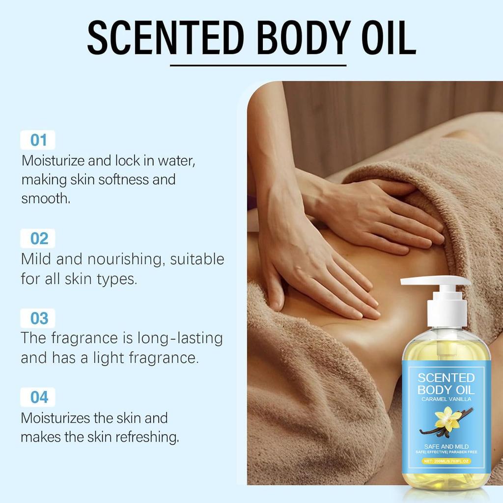 Scented Body Oil-Increase Skin Elasticity-Reduce Dried Lines And Fine Lines-Make Skin Smooth-uitable for All Skin Types, 200ml