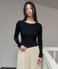 38 Come On Common Ribbed Boat-Neck Slim T-Shirts (Black)