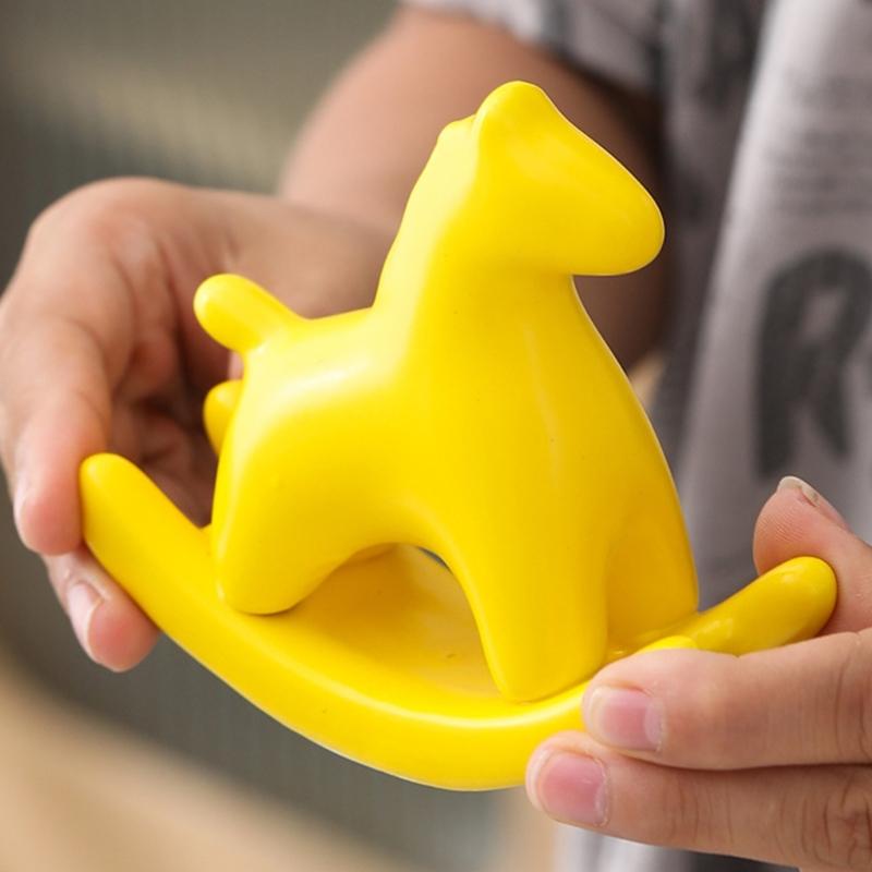 Creative Ceramic Rocking Horse Figurine Exquisited Design Animal Decoration Adds Charm To Any Room