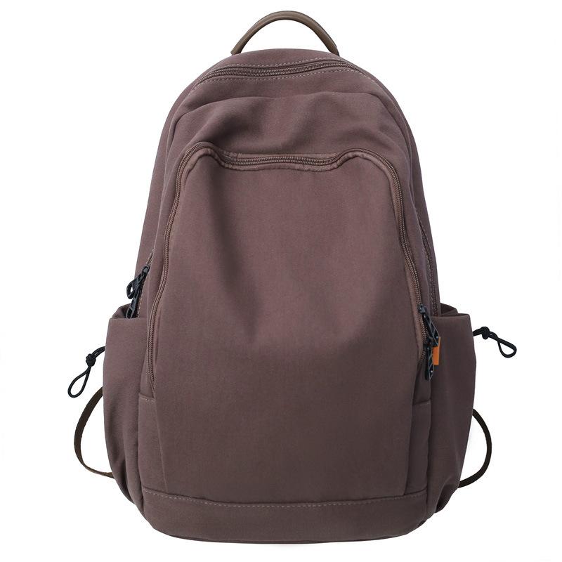 Verão Novo Cor Sólida Grande Capacidade Mochila Casual Street Trendy Estudante Fresca Mochila Outdoor