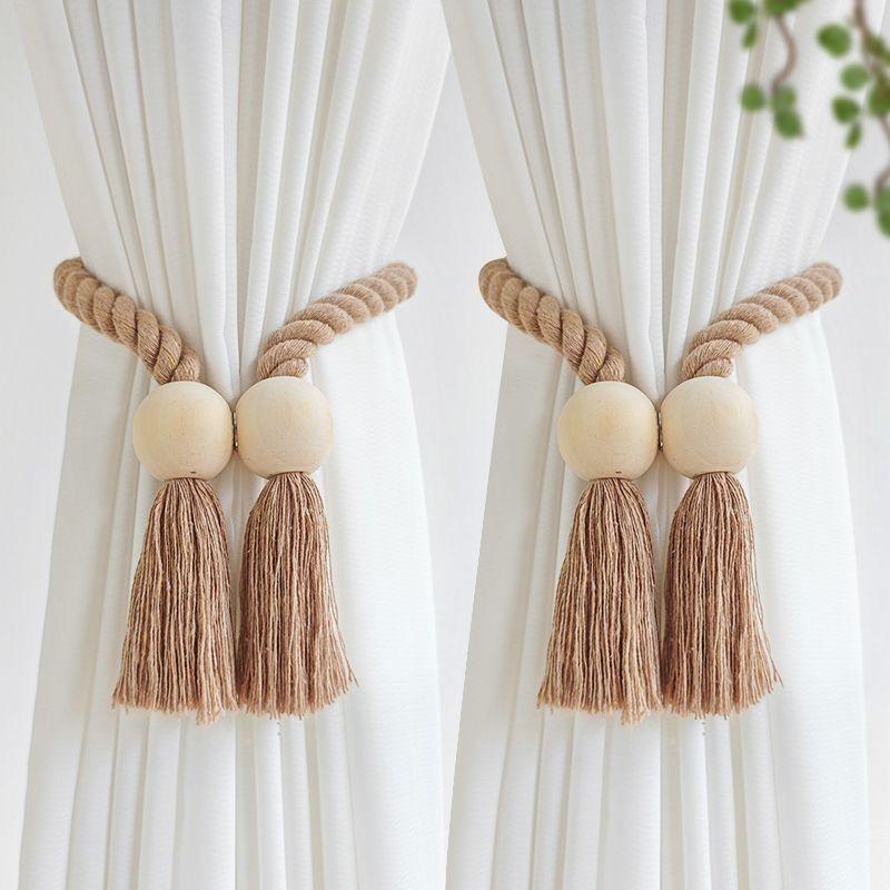 2 Strong Magnetic Curtain Straps, Curtain Straps, Outdoor Curtain Straps, Hand Woven Curtain Straps